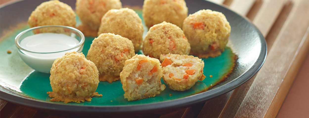 Parmesan Crusted Tuna Rice Balls