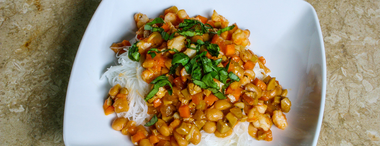 Rice Noodles And Baked Beans