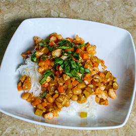 Rice Noodles And Baked Beans